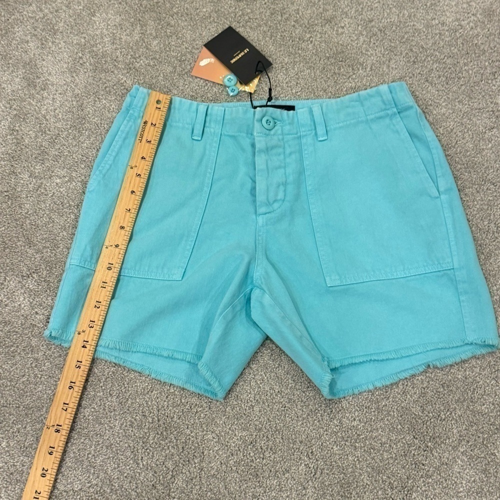 Le Superbe Women's Blue 100% Cotton Beach Crawler Cutoff Jean Shorts Size 6 NWT - Picture 7 of 12